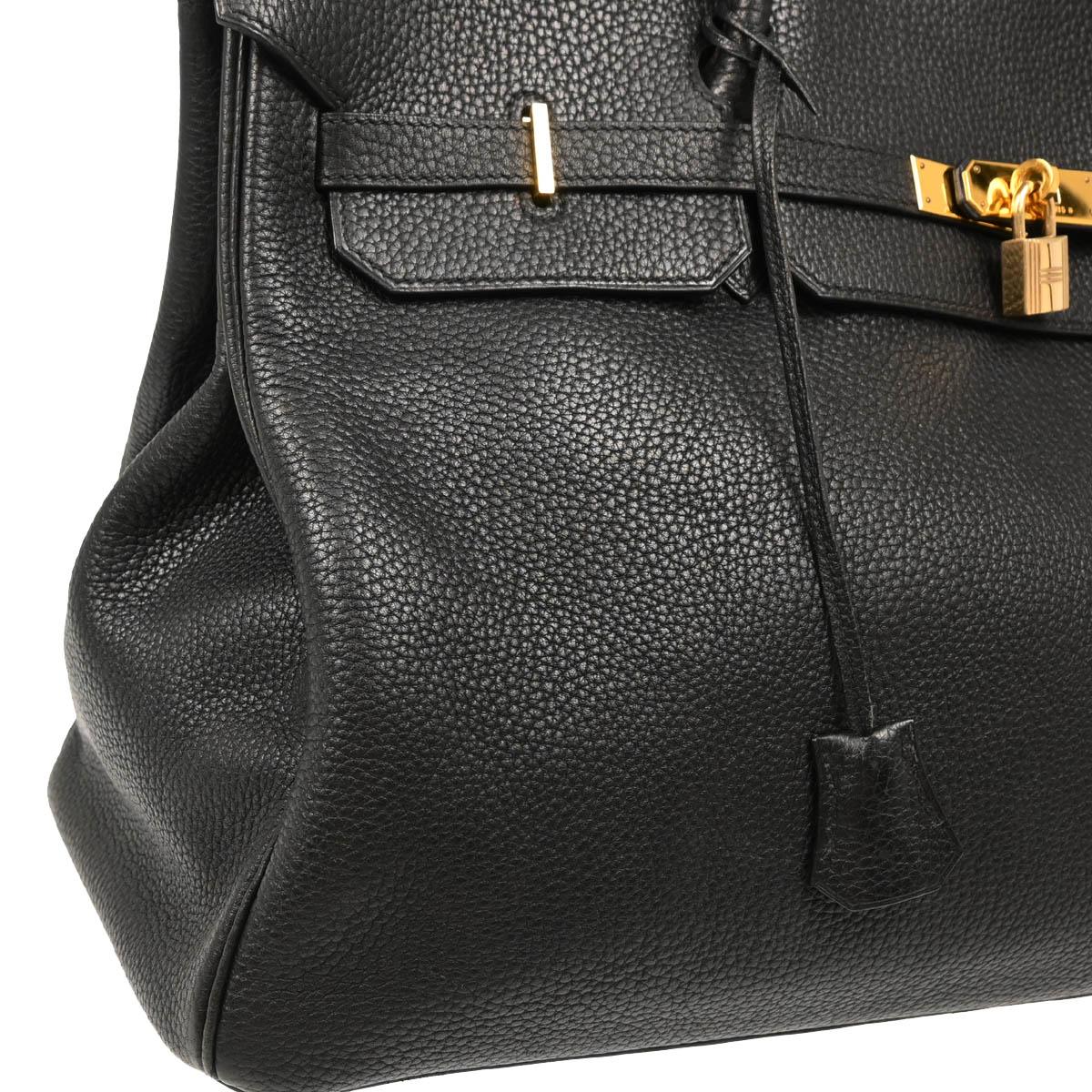 Hermes 2001 Black Togo Birkin 45 Handbag