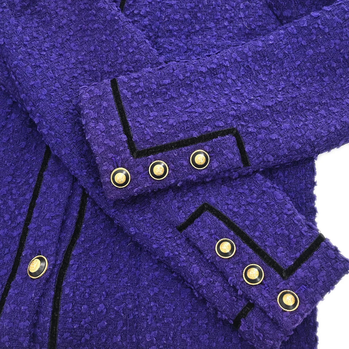 Chanel 1993 Setup Suit Jacket Skirt Purple #38