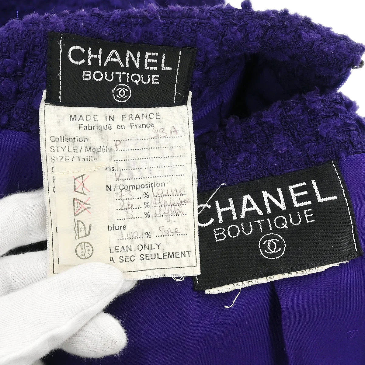 Chanel 1993 Setup Suit Jacket Skirt Purple #38