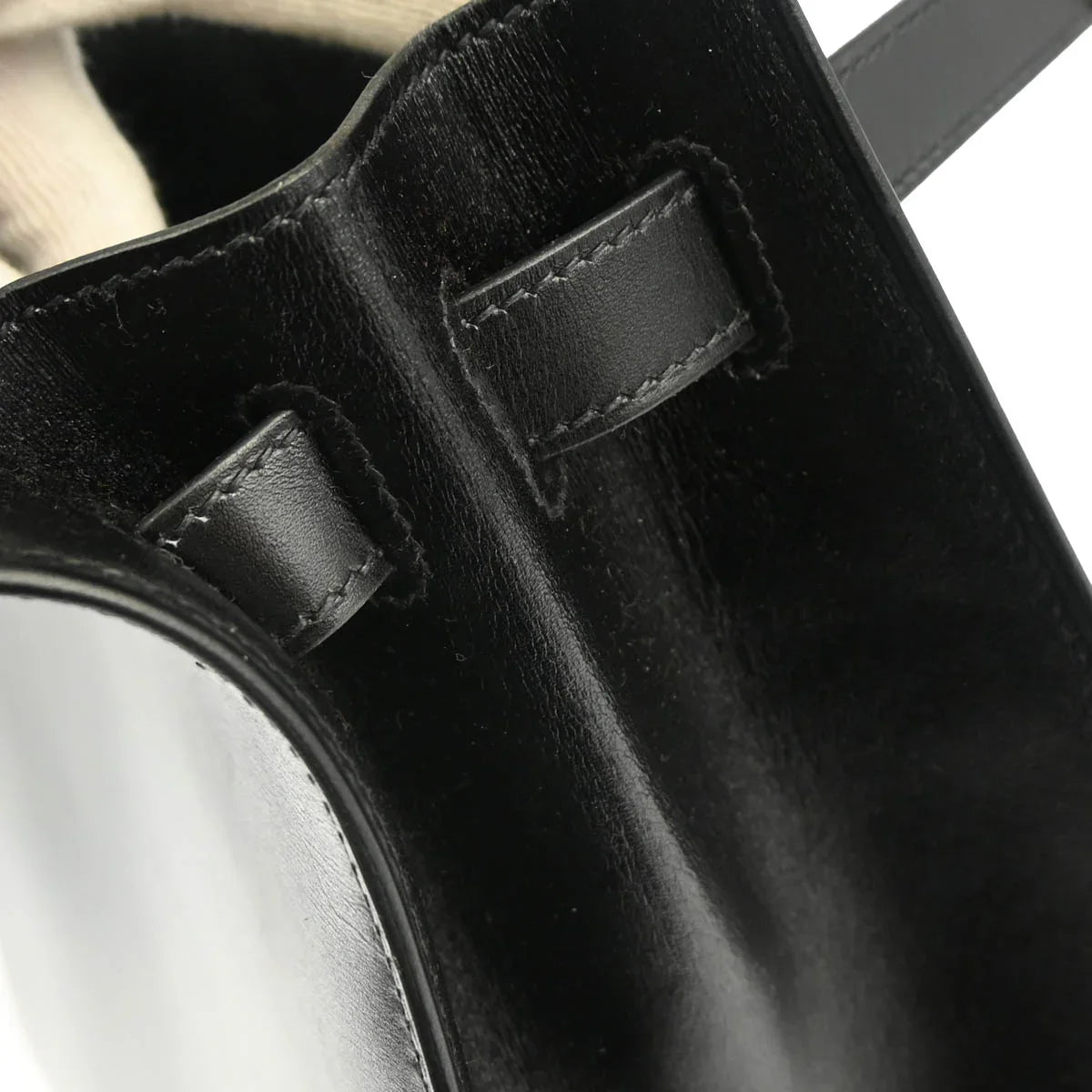 Hermes 2003 Black Box Calf Kelly 32 Sellier 2way Shoulder Handbag