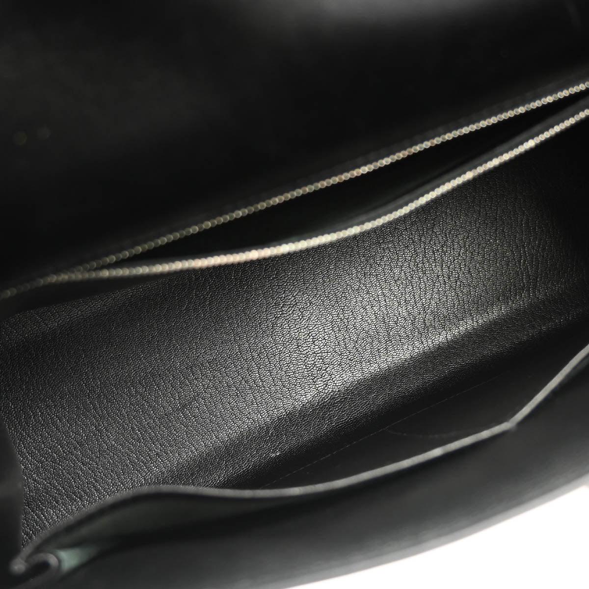 Hermes 2003 Black Box Calf Kelly 32 Sellier 2way Shoulder Handbag