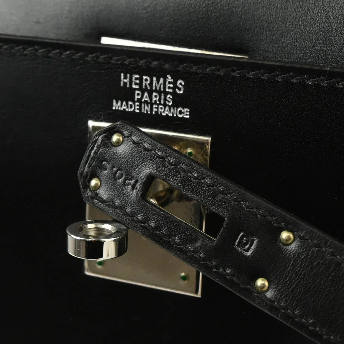 Hermes 2003 Black Box Calf Kelly 32 Sellier 2way Shoulder Handbag