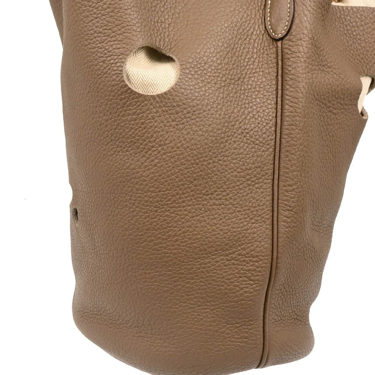 Hermes 2005 Etoupe Grey Taurillon Clemence Mangeoire GM Handbag