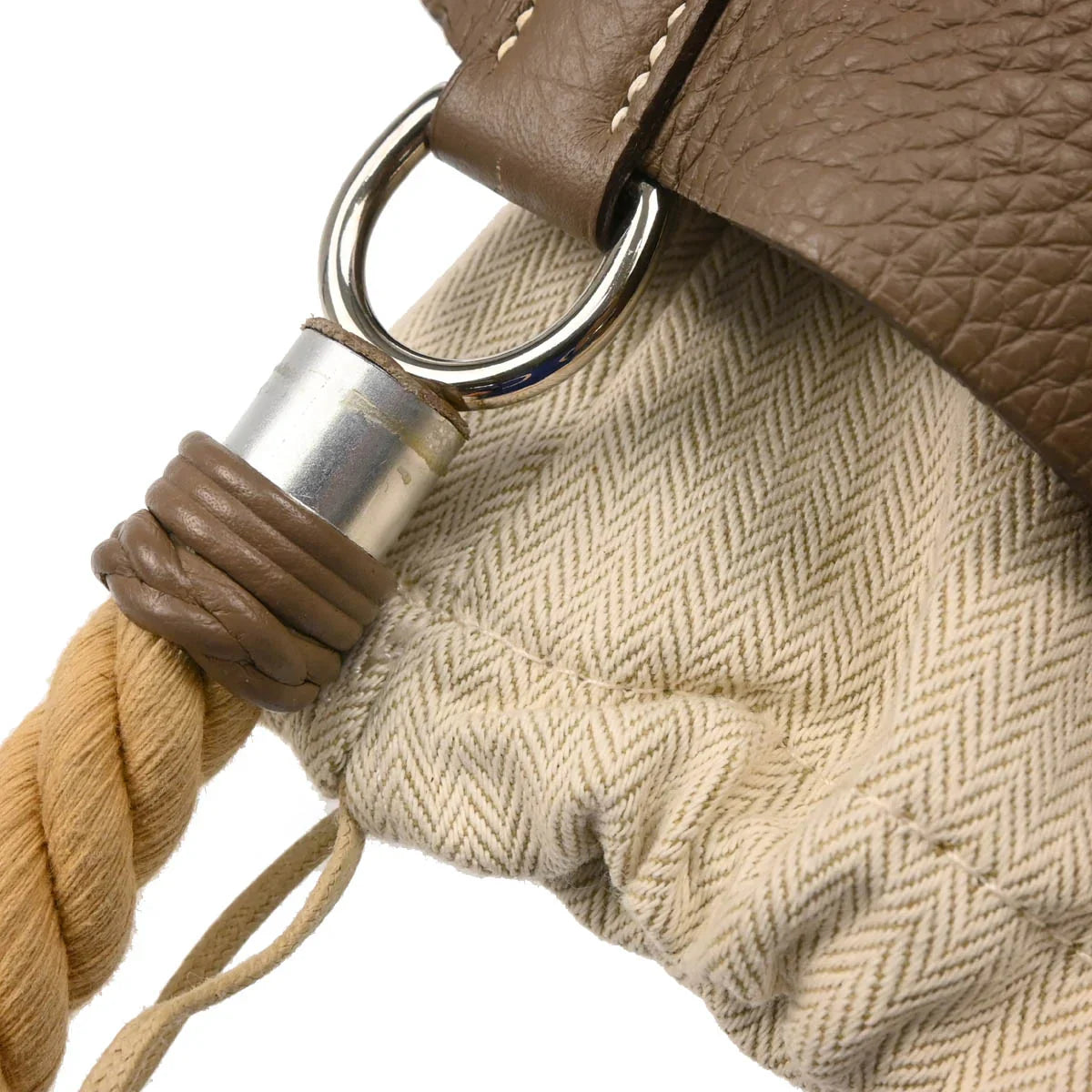 Hermes 2005 Etoupe Grey Taurillon Clemence Mangeoire GM Handbag