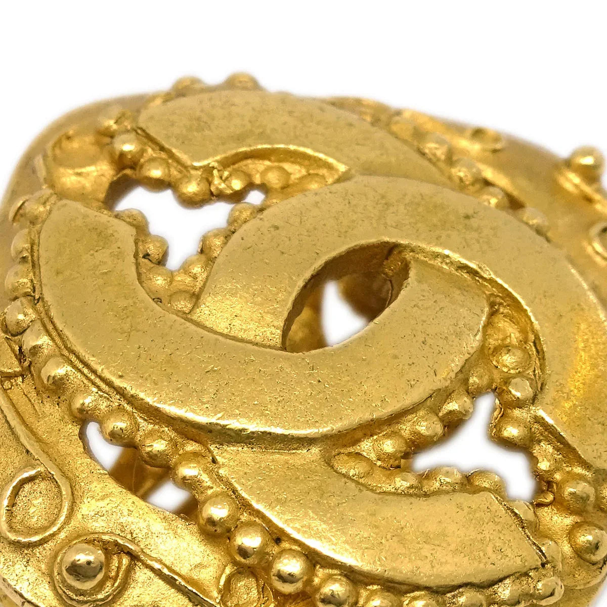Chanel Rhombus Earrings Clip-On Gold 96A