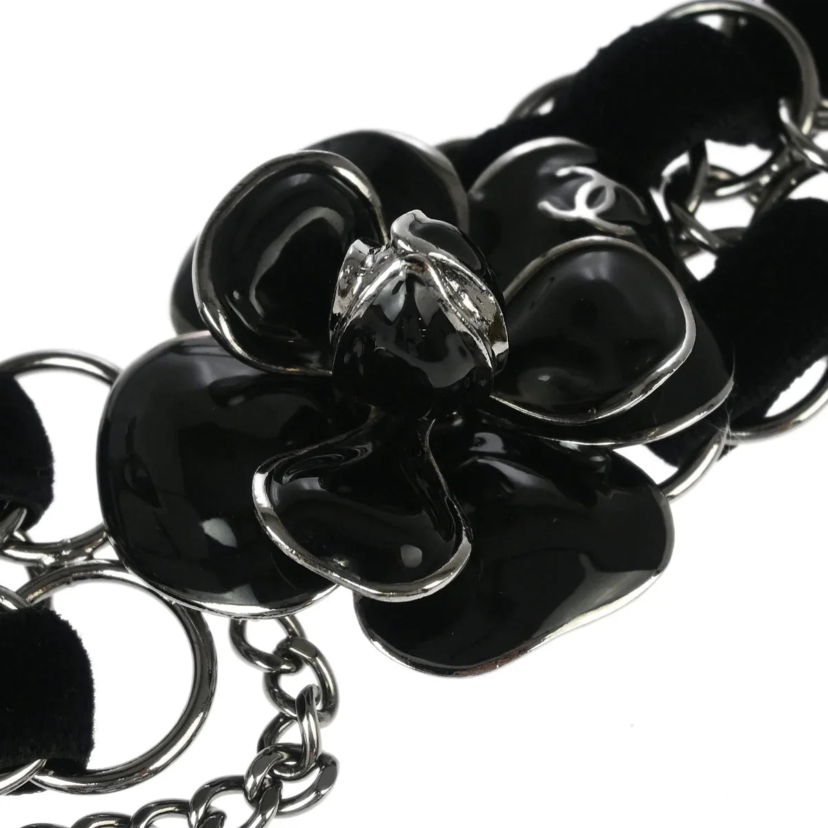 Chanel Black Velvet Belt 06A Small Good