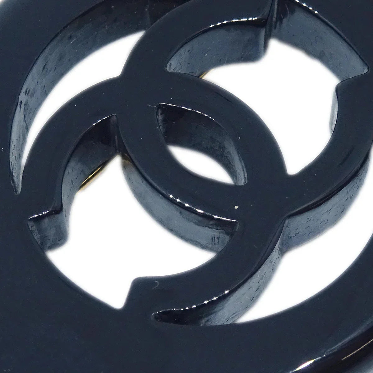 Chanel Brooch Pin Black 97P
