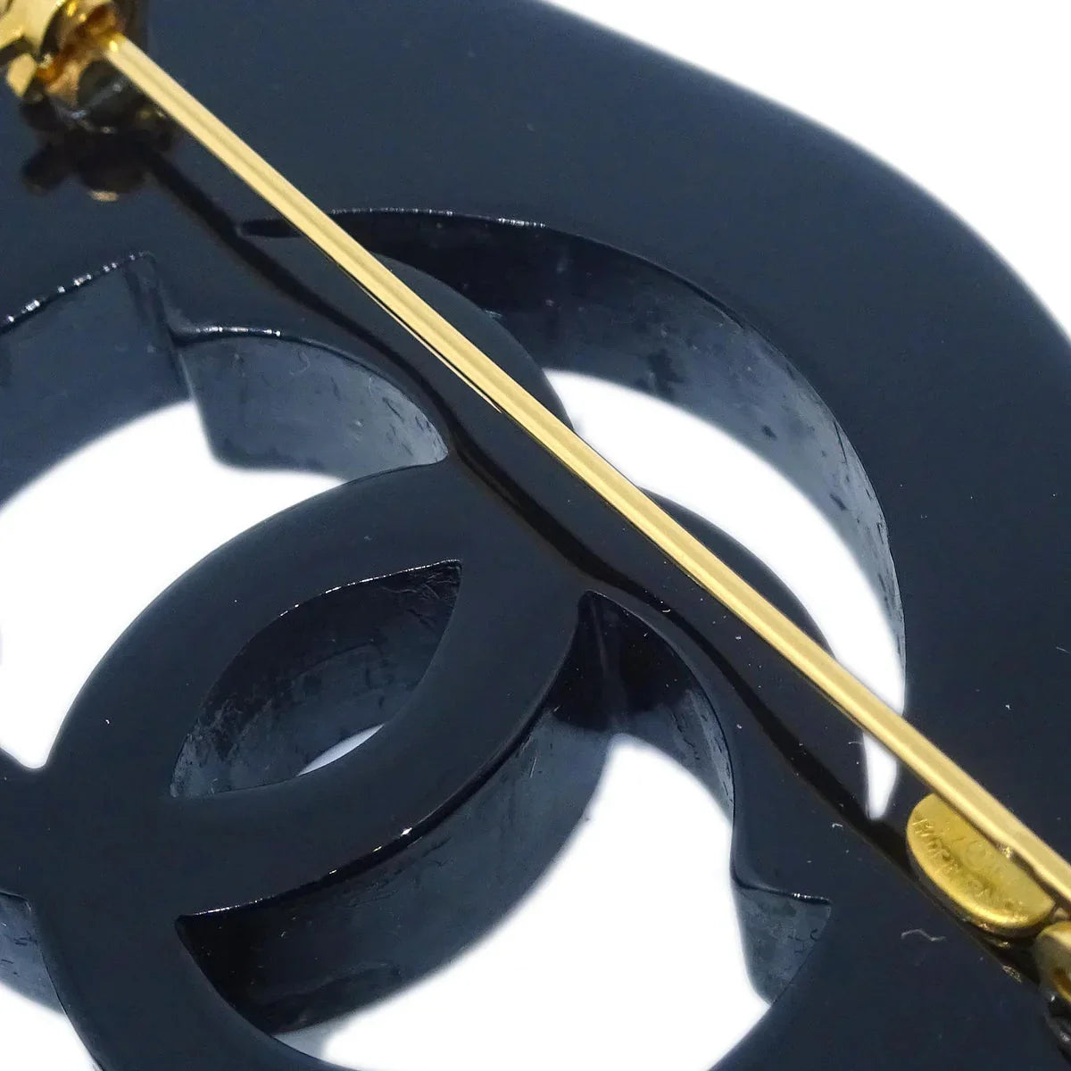 Chanel Brooch Pin Black 97P