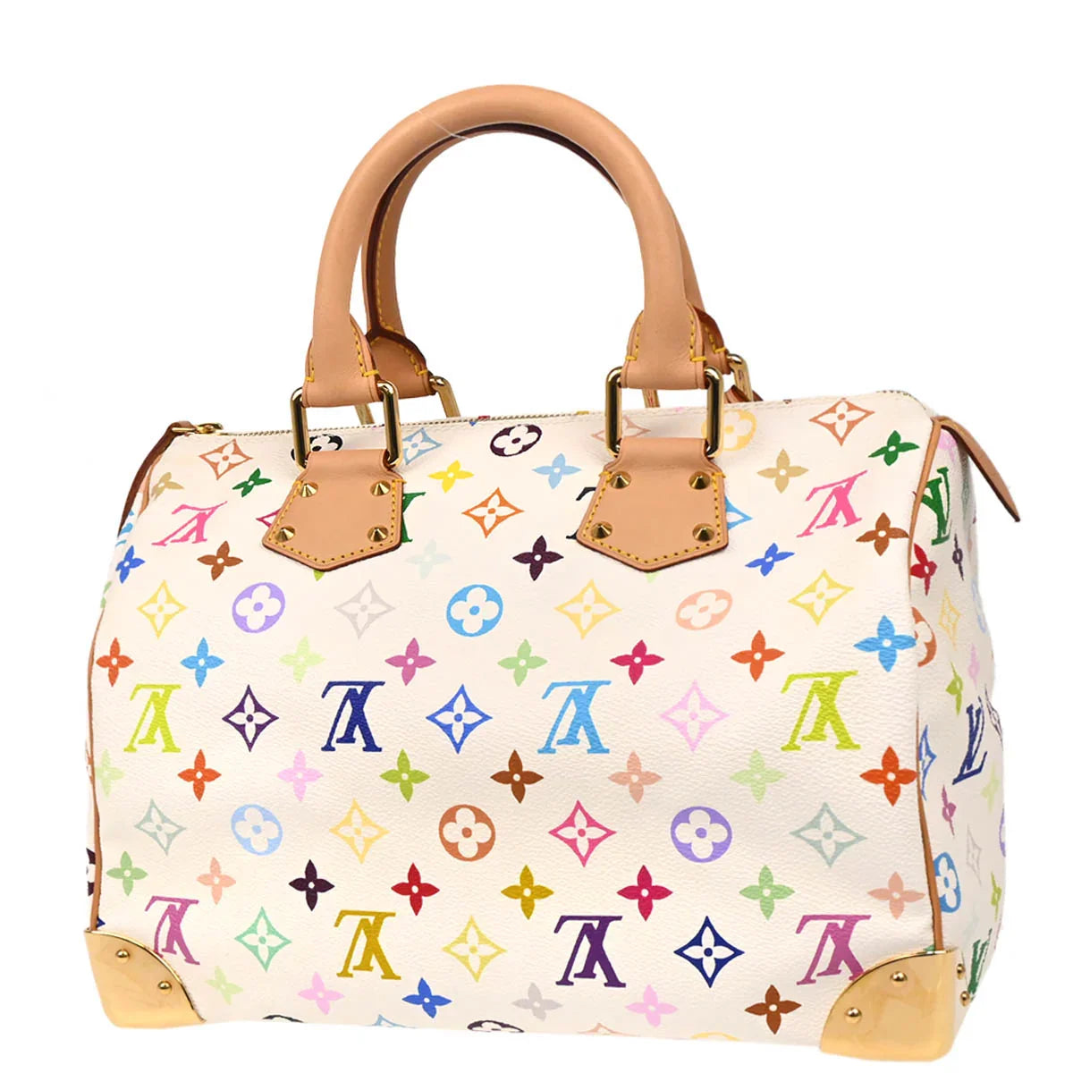 Louis Vuitton 2003 White Monogram Multicolor Speedy 30 Handbag M92643