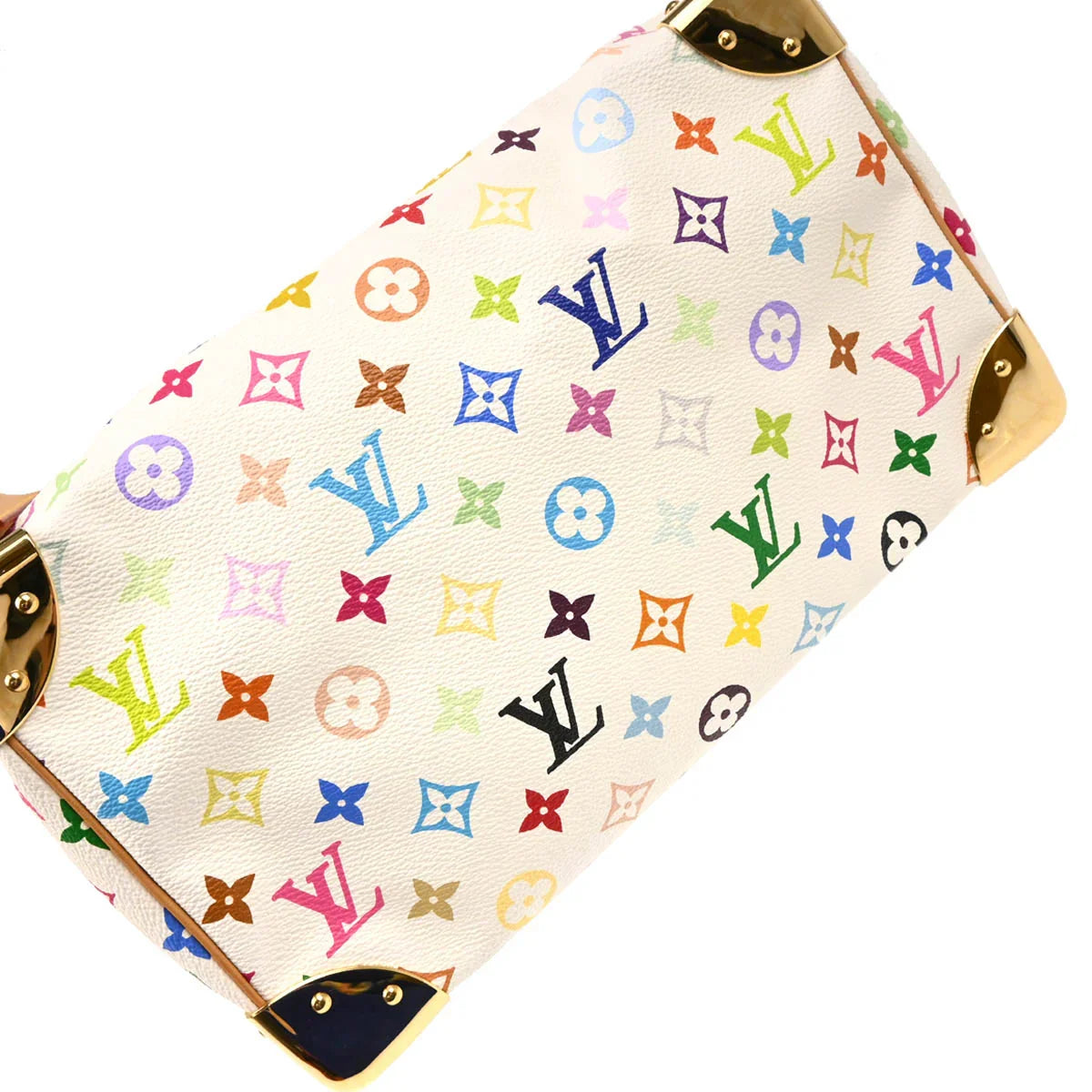 Louis Vuitton 2003 White Monogram Multicolor Speedy 30 Handbag M92643