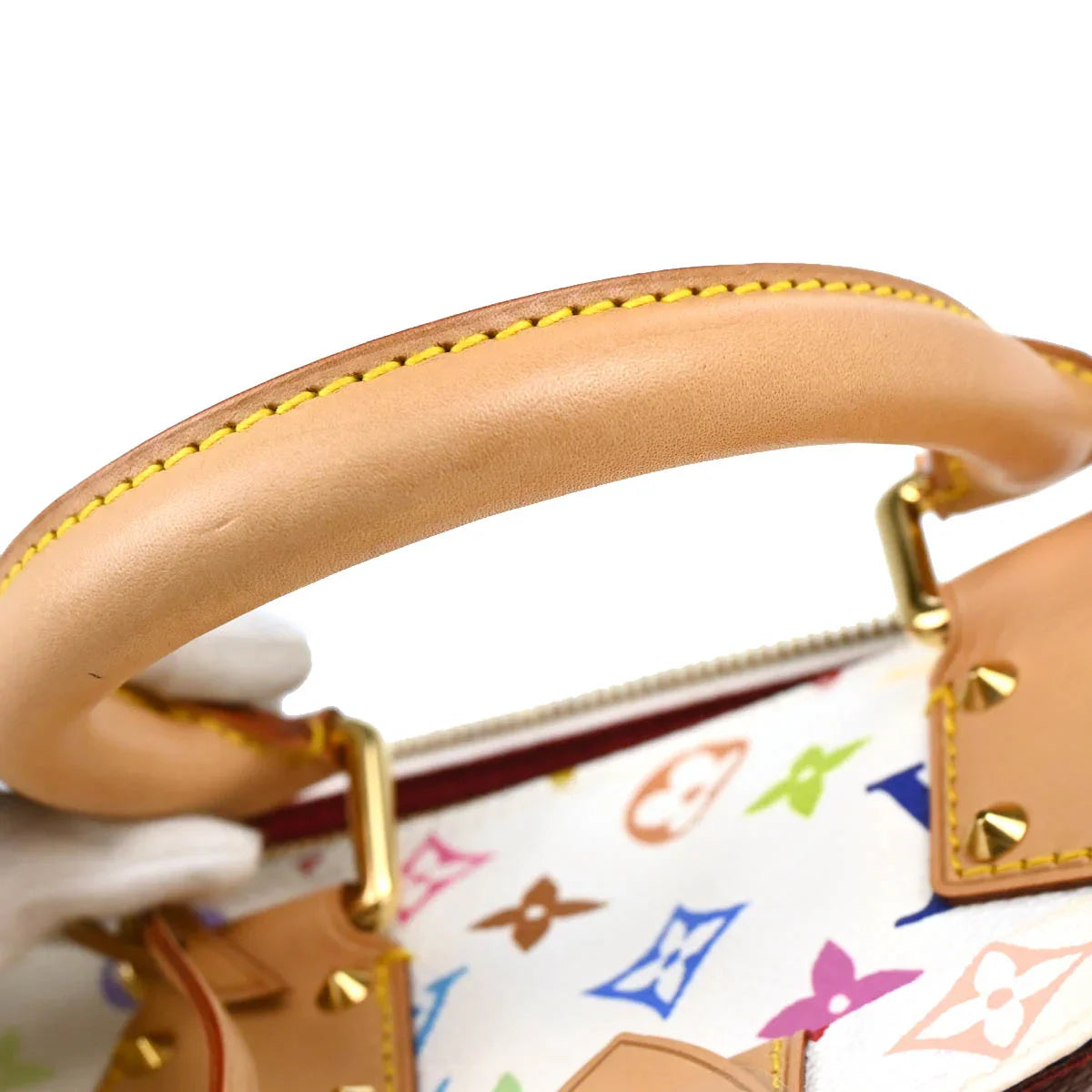 Louis Vuitton 2003 White Monogram Multicolor Speedy 30 Handbag M92643