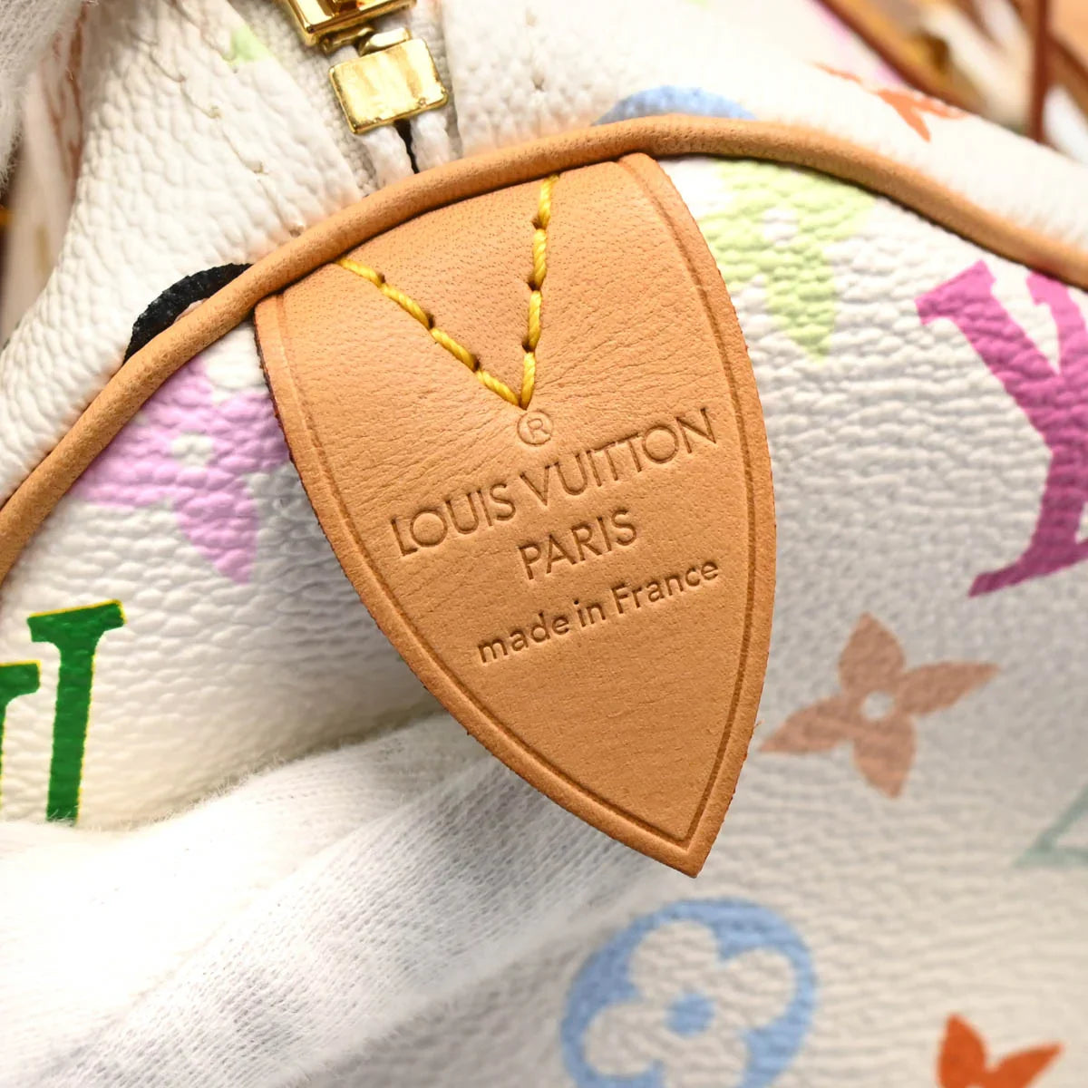 Louis Vuitton 2003 White Monogram Multicolor Speedy 30 Handbag M92643