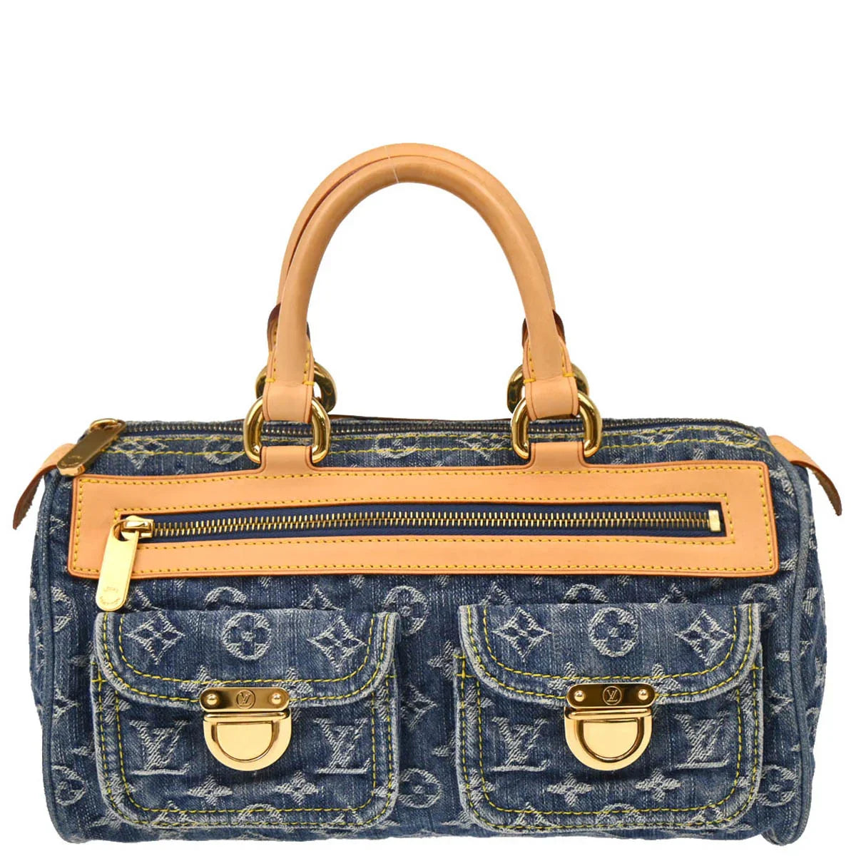 Louis Vuitton 2006 Blue Monogram Denim Neo Speedy Handbag M95019