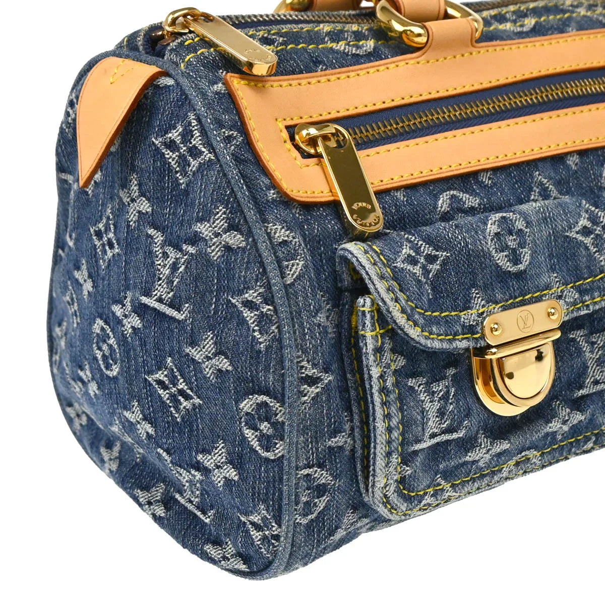 Louis Vuitton 2006 Blue Monogram Denim Neo Speedy Handbag M95019