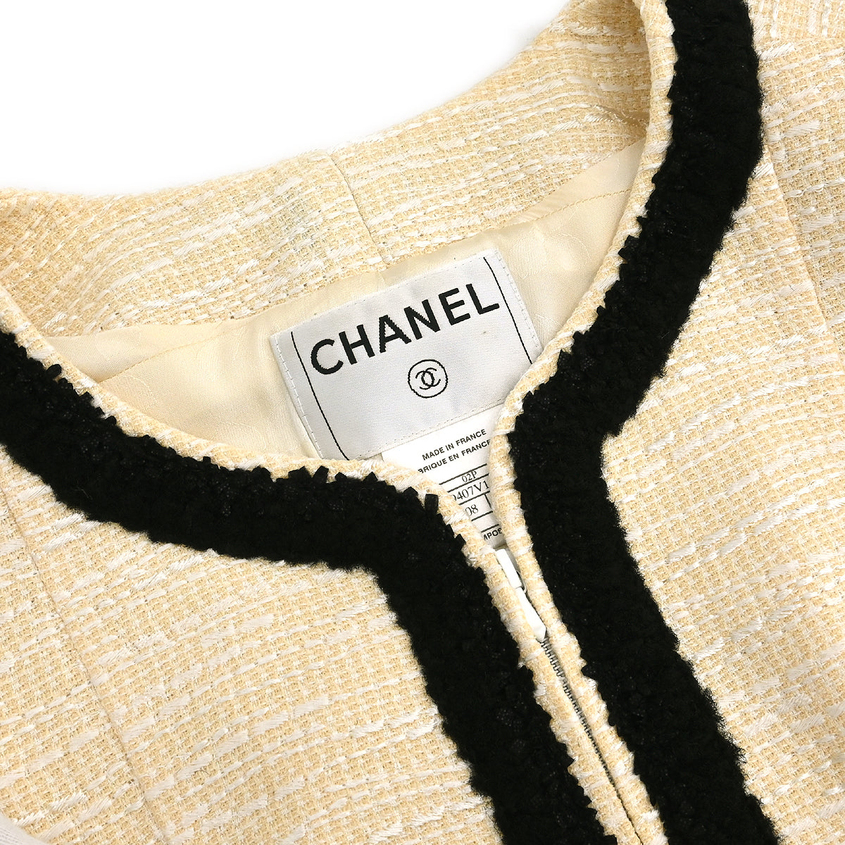 Chanel 2002 Collarless Jacket Ivory #42