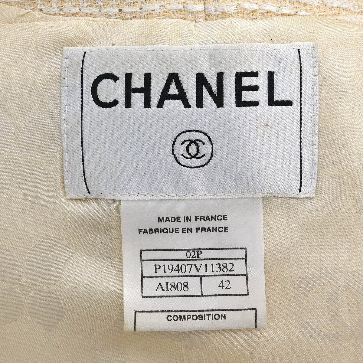Chanel 2002 Collarless Jacket Ivory #42