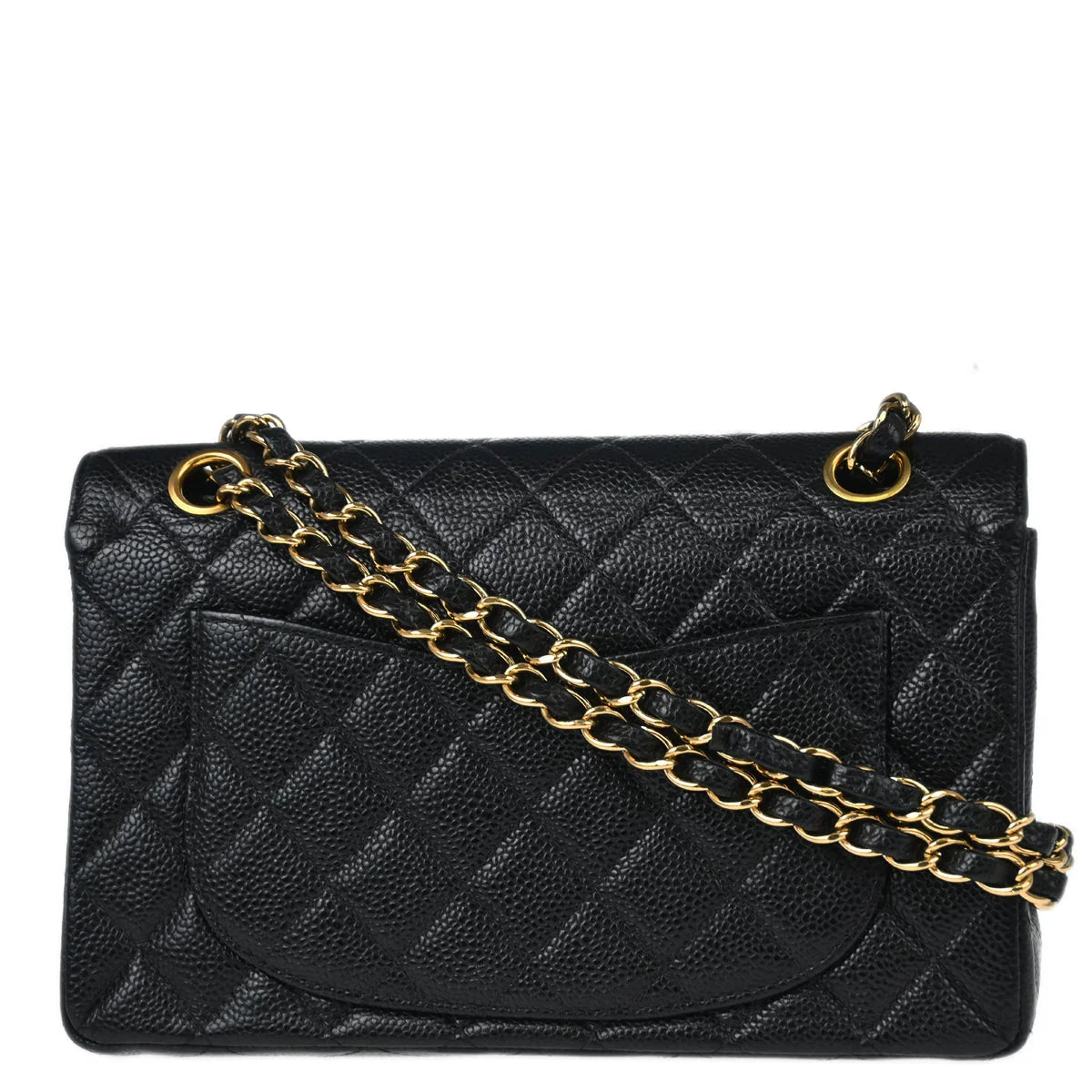Chanel 2002-2003 Black Caviar Small Classic Double Flap Shoulder Bag
