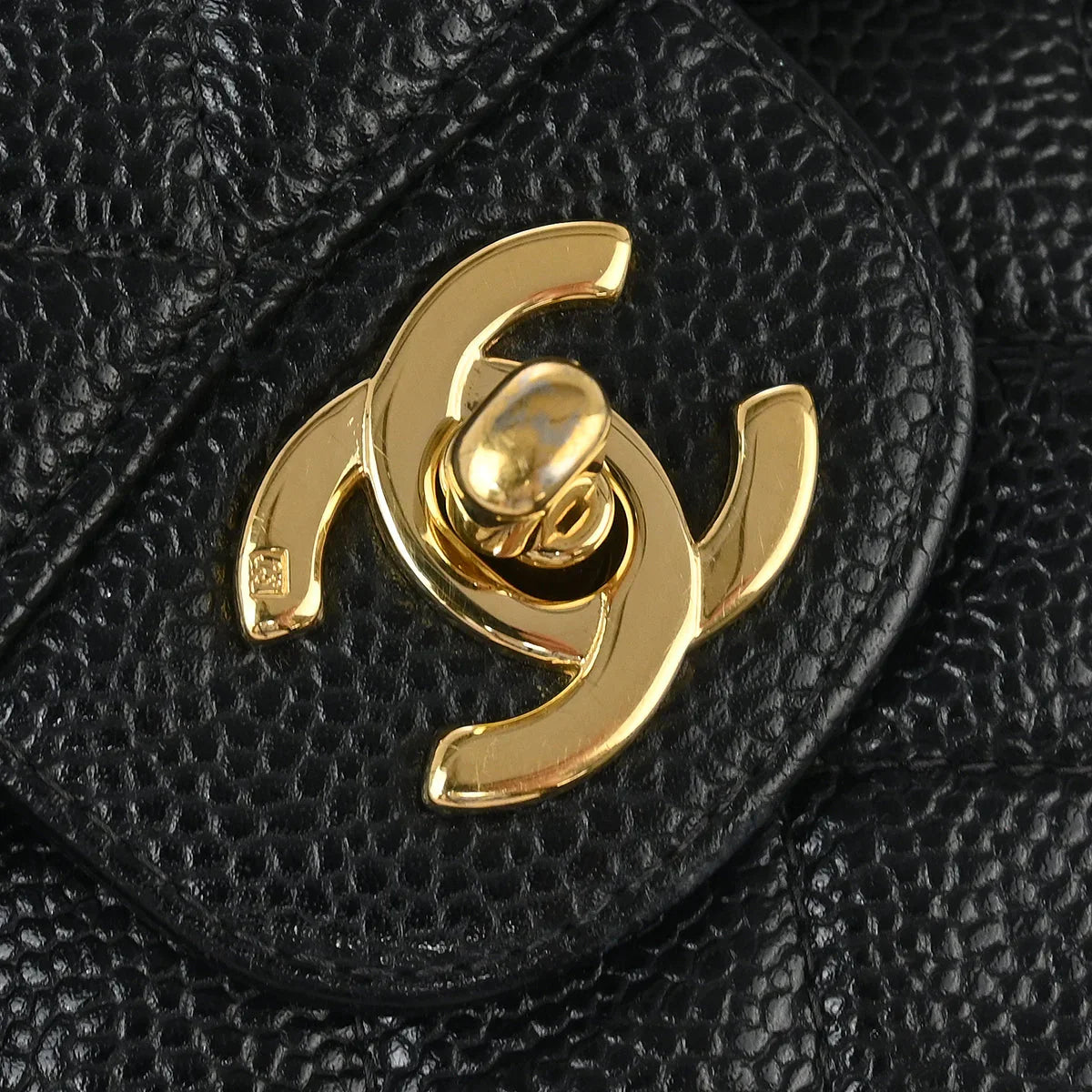 Chanel 2002-2003 Black Caviar Small Classic Double Flap Shoulder Bag