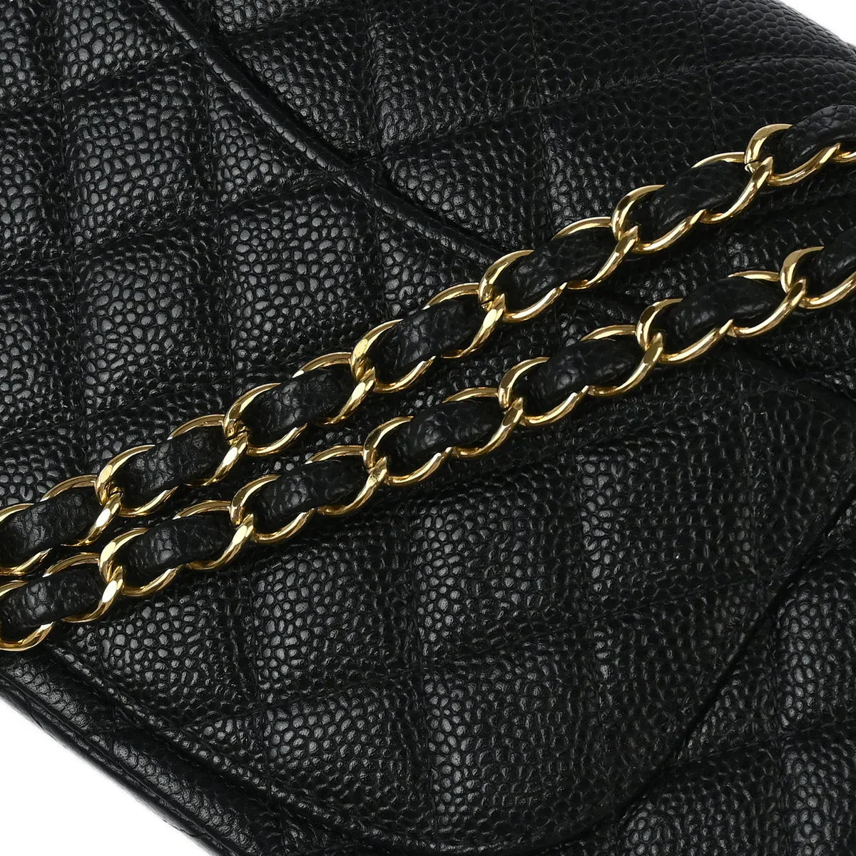 Chanel 2002-2003 Black Caviar Small Classic Double Flap Shoulder Bag