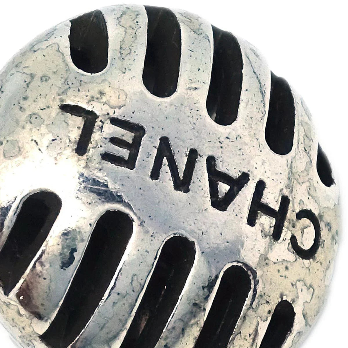Chanel Button Earrings Clip-On Silver 99P