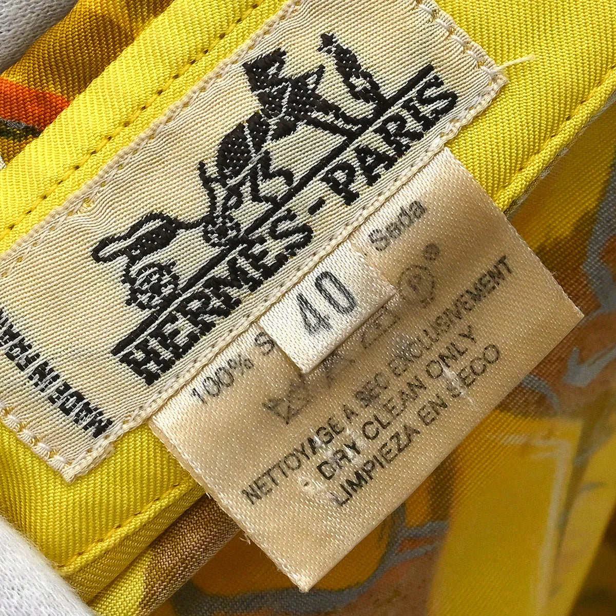 Hermes Shirt Blouse Yellow #40