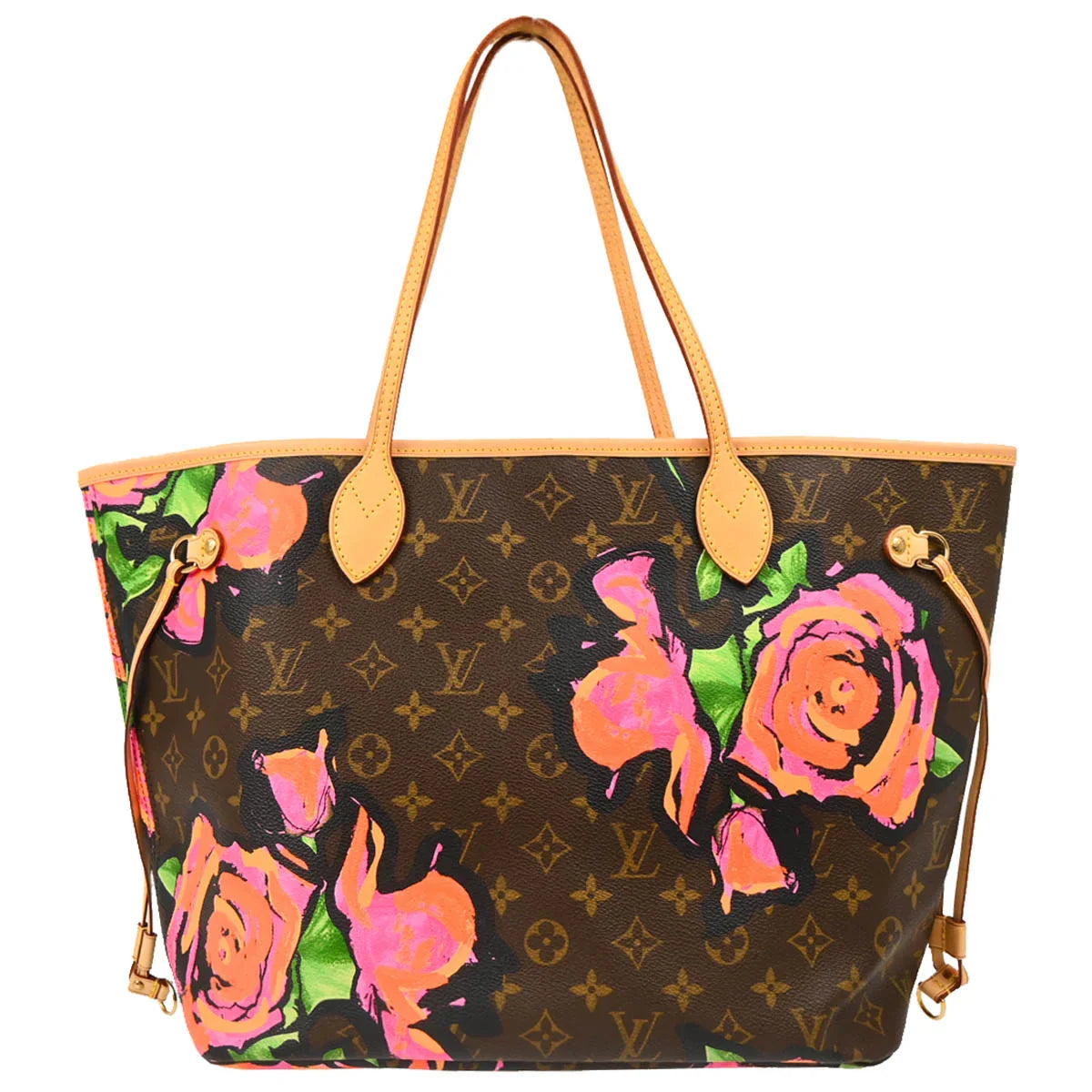 Louis Vuitton 2009 Monogram Rose Neverfull MM Shoulder Tote Bag M48613