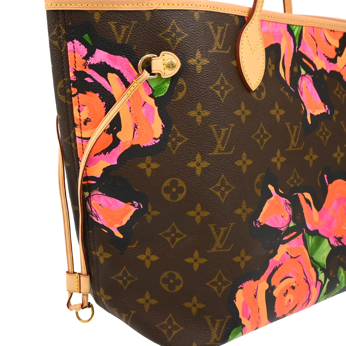 Louis Vuitton 2009 Monogram Rose Neverfull MM Shoulder Tote Bag M48613
