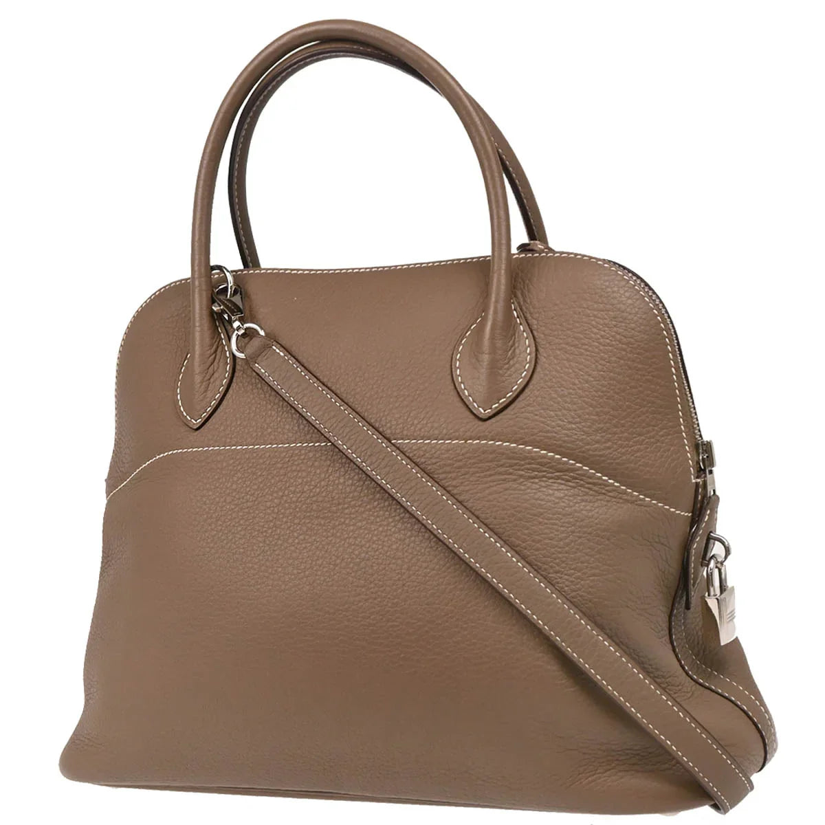 Hermes 2006 Etoupe Taurillon Clemence Bolide 31 2way Shoulder Handbag