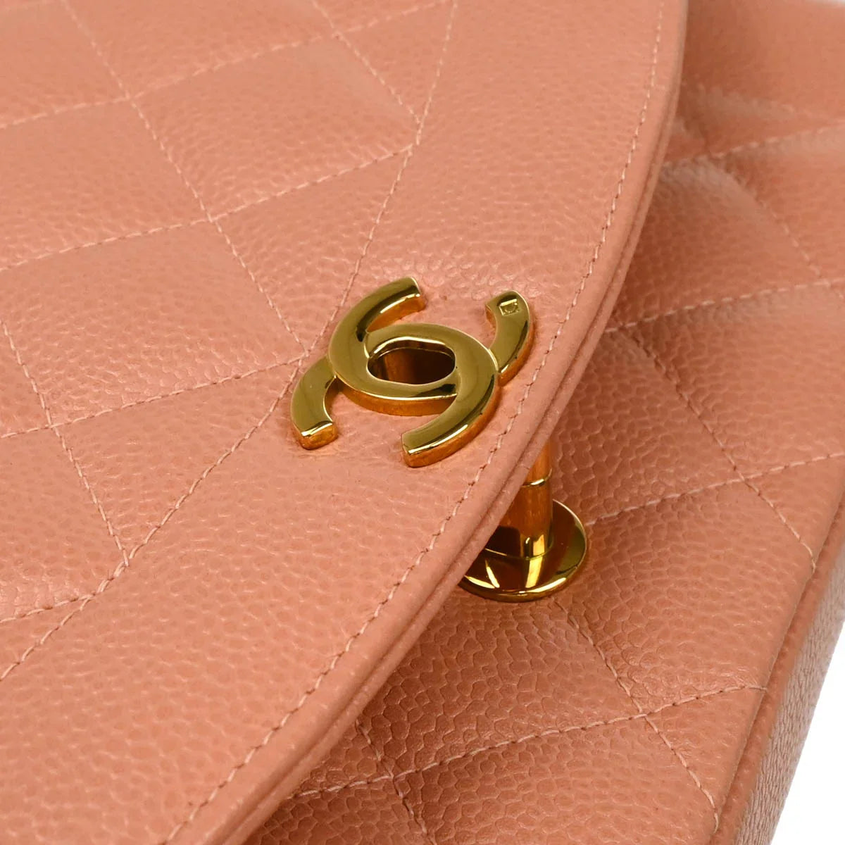 Chanel 1994-1996 Pink Caivar Medium Diana Shoulder Bag