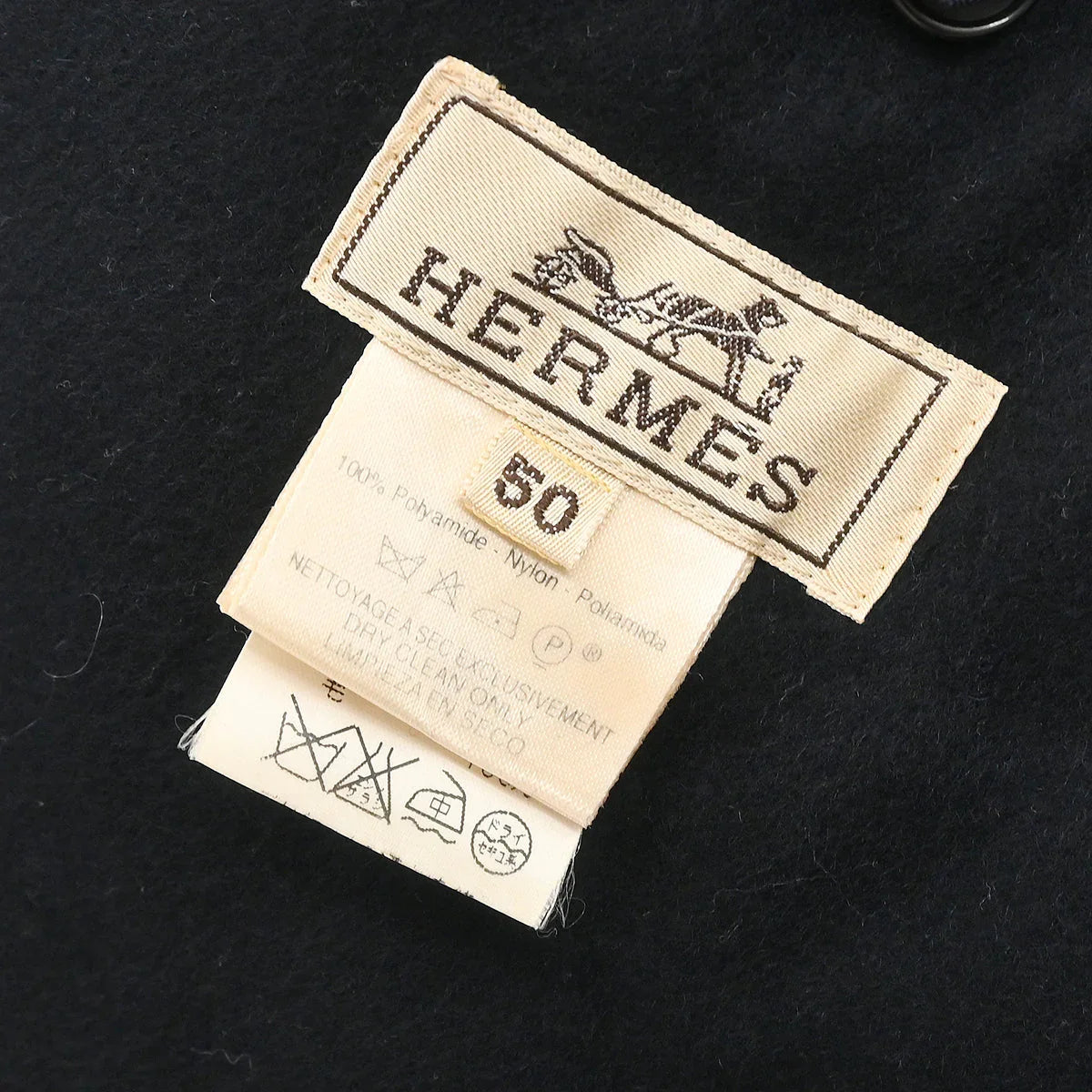 Hermes Single Breasted Coat Black #50
