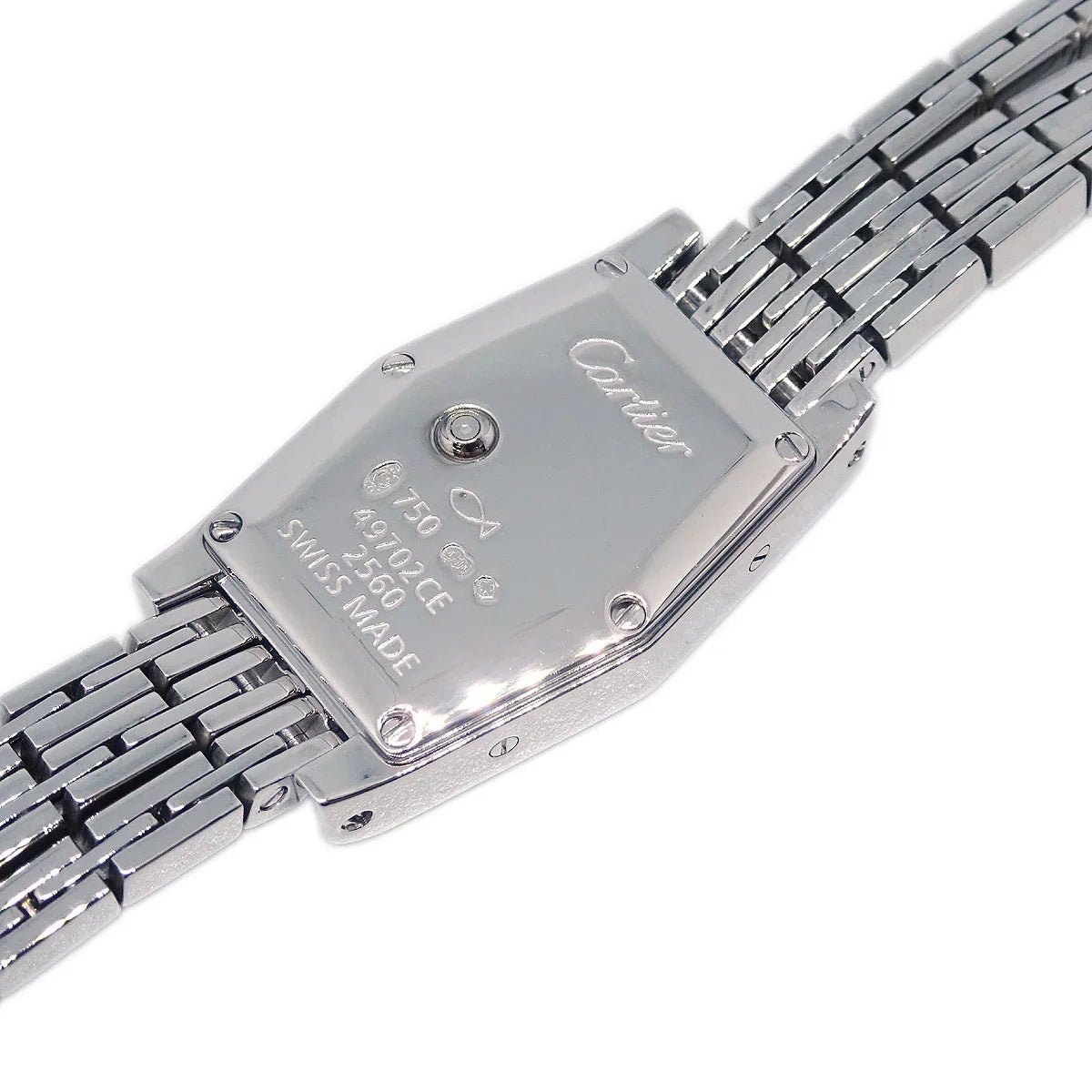 Cartier Lanieres Tonneau Quartz Watch Ref.2560 18KWG Diamond