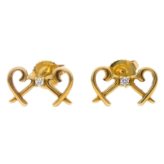 Tiffany & Co. Double Loving Heart Piercing Earrings Au750 Diamond