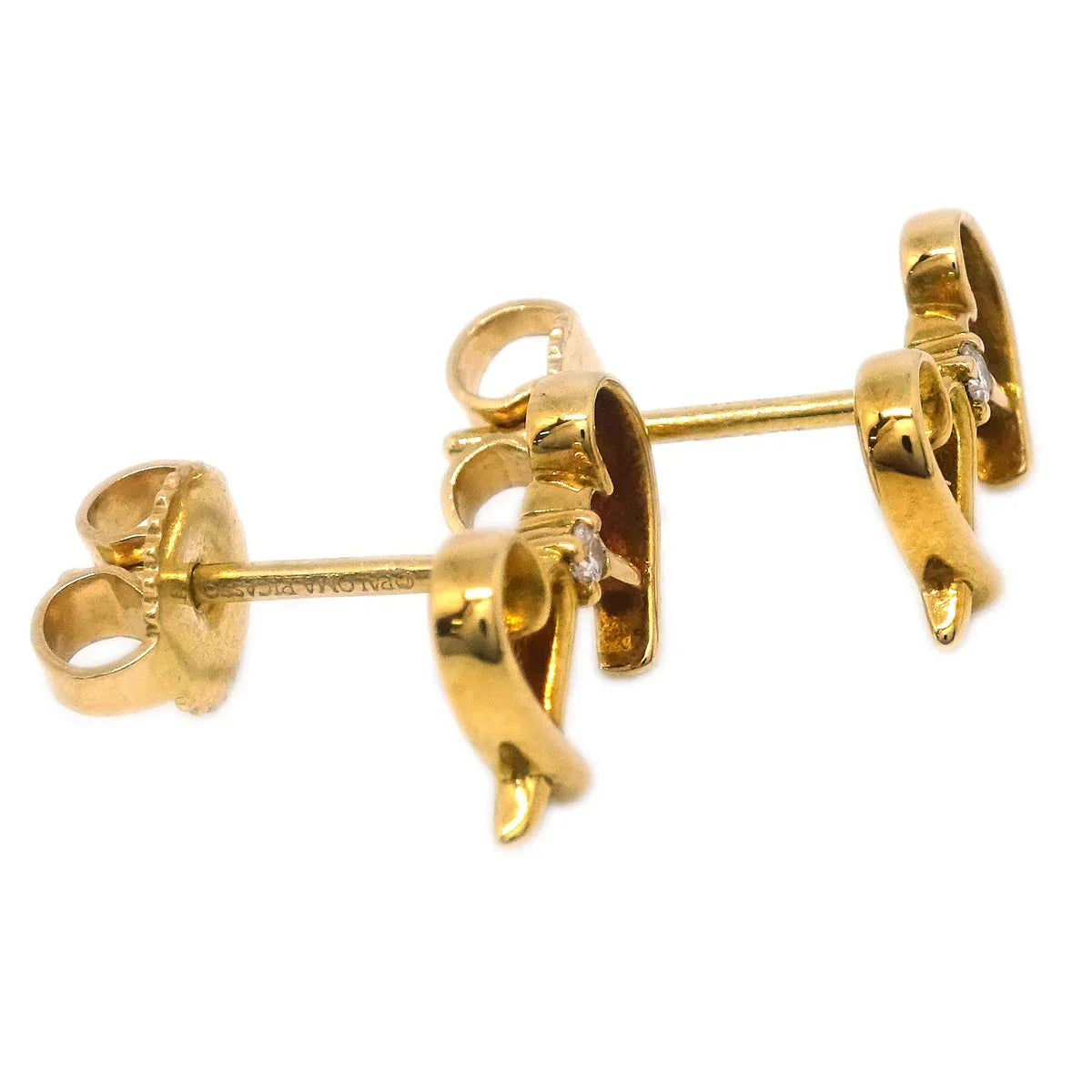 Tiffany & Co. Double Loving Heart Piercing Earrings Au750 Diamond