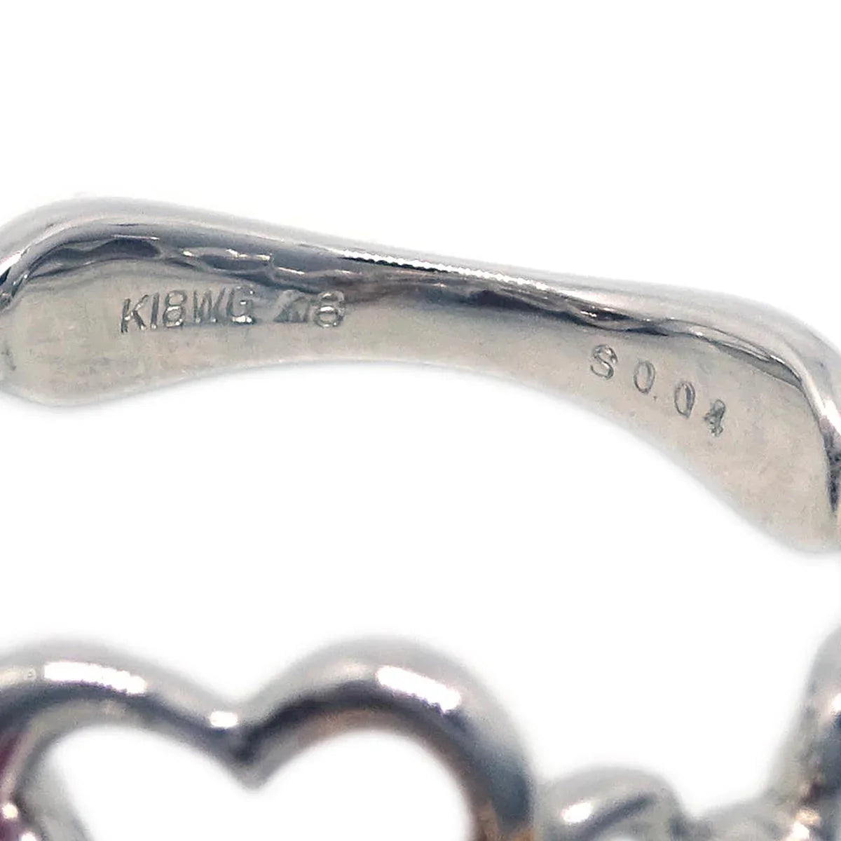 Ring 18KWG K18 Sapphire Diamond Silver #52