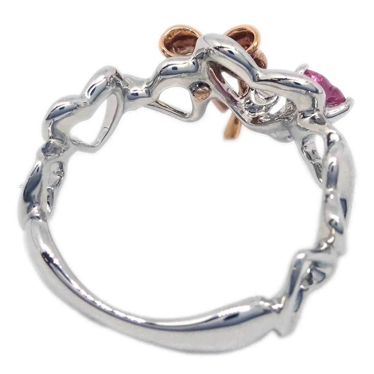 Ring 18KWG K18 Sapphire Diamond Silver #52