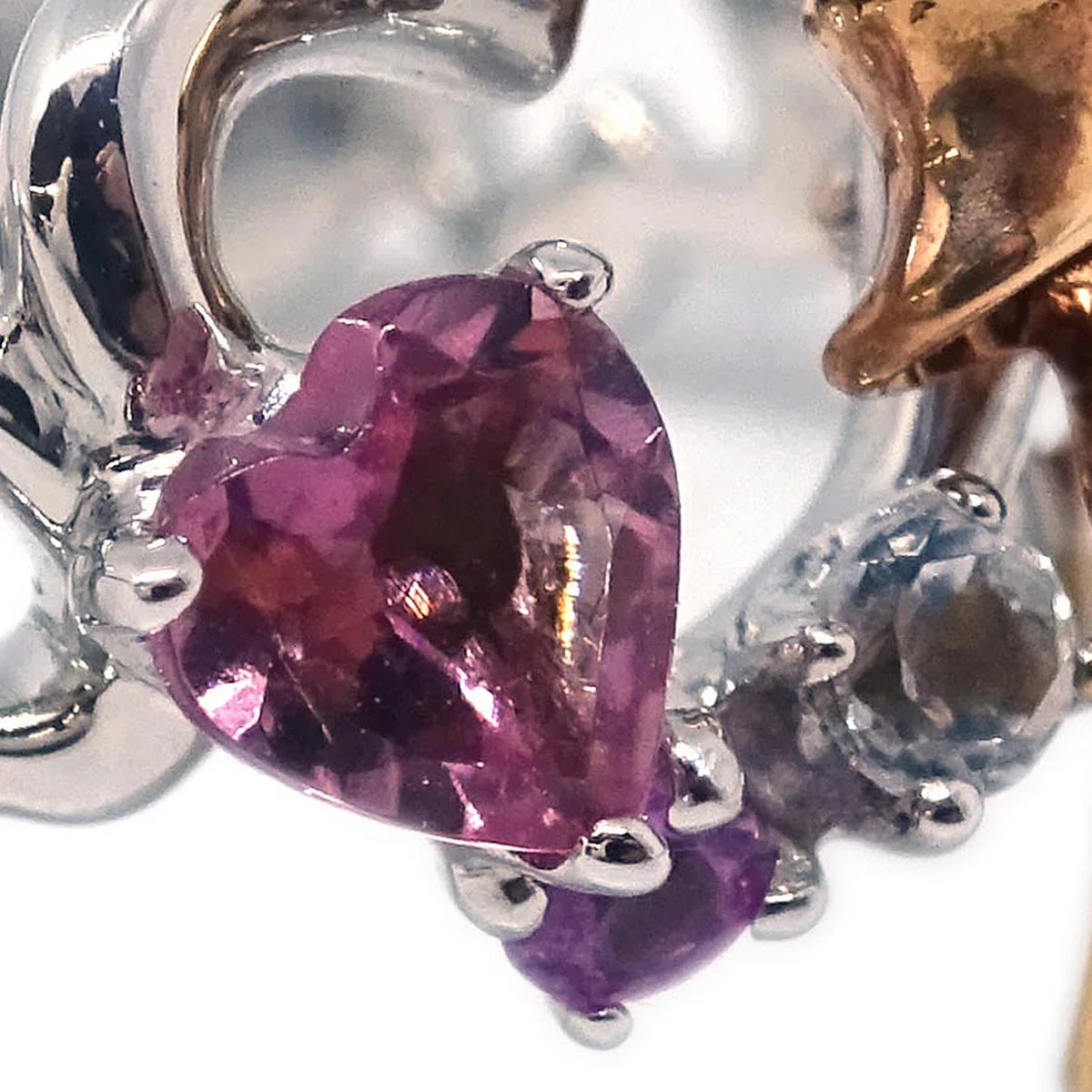 Ring 18KWG K18 Sapphire Diamond Silver #52