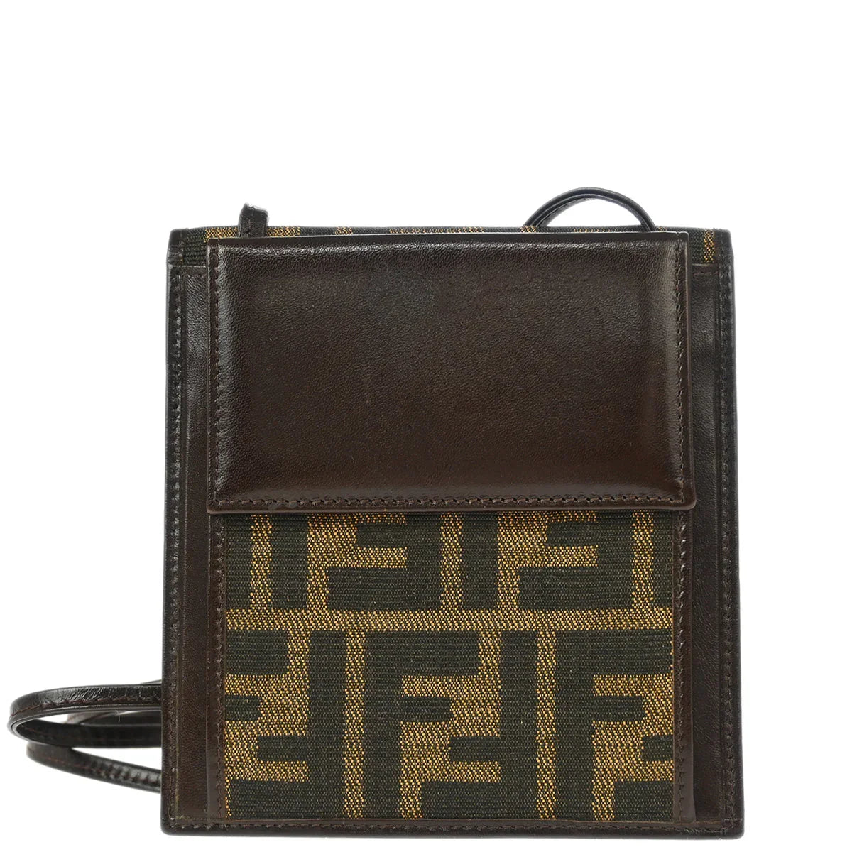 Fendi Zucca Shoulder Bag Wallet Brown