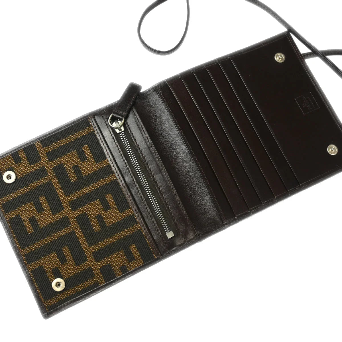 Fendi Zucca Shoulder Bag Wallet Brown