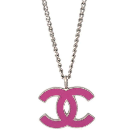 Chanel CC Chain Necklace Pendant Pink 04P