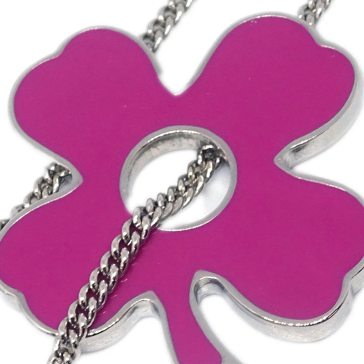 Chanel Silver CC Clover Chain Bracelet 04P