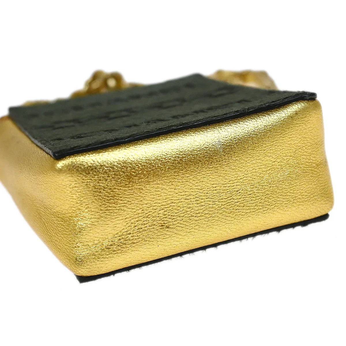Chanel 2000-2002 Khaki Chain Shoulder Cigarette Case Small Good