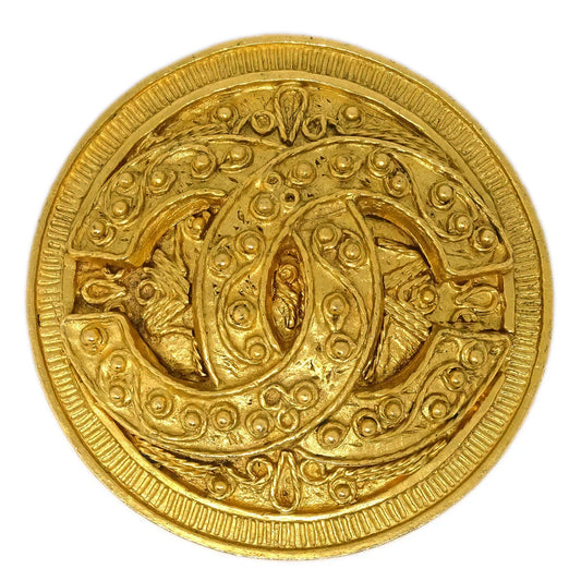 Chanel Medallion Brooch Pin Gold 94A