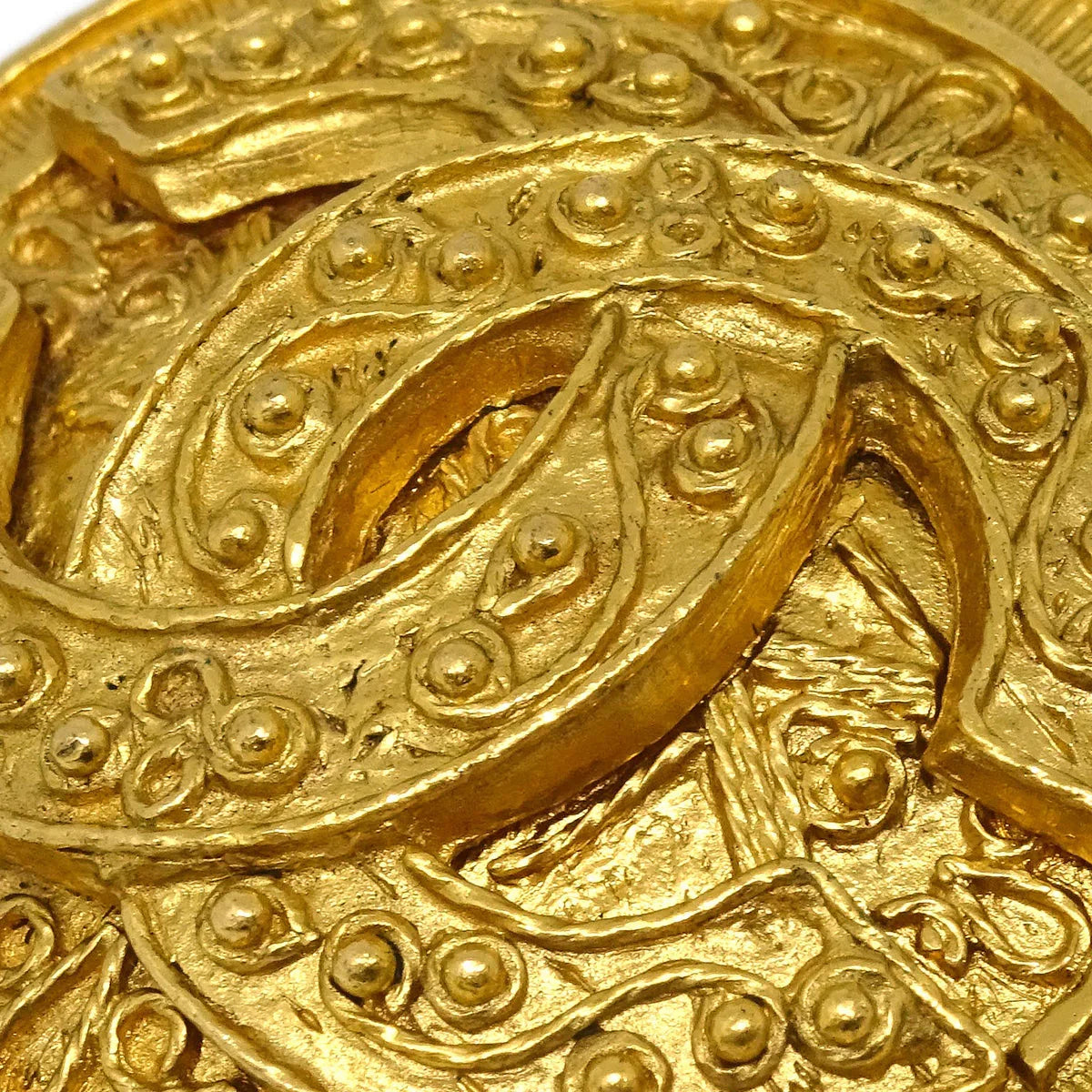 Chanel Medallion Brooch Pin Gold 94A