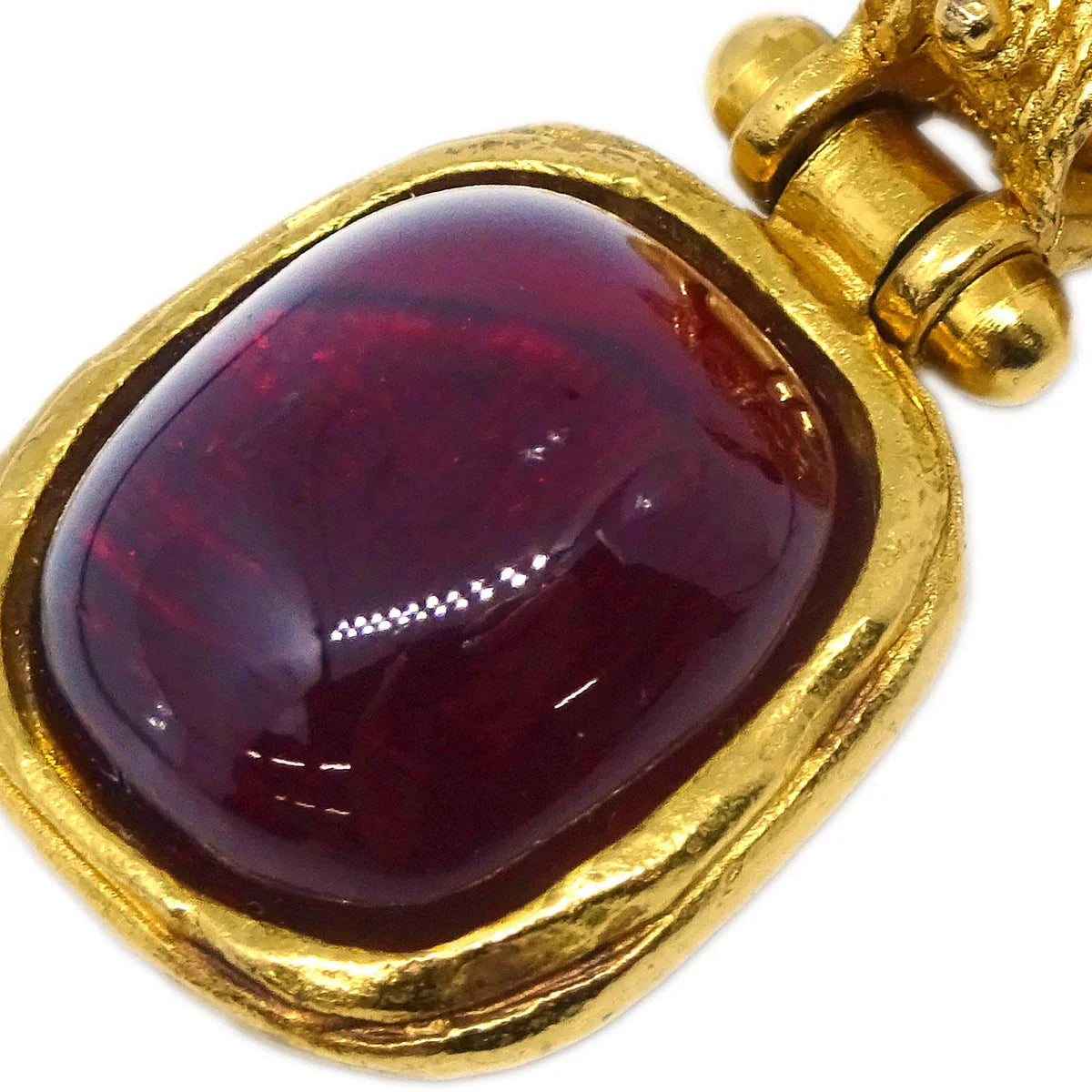 Chanel Gripoix Dangle Earrings Clip-On Gold 94A