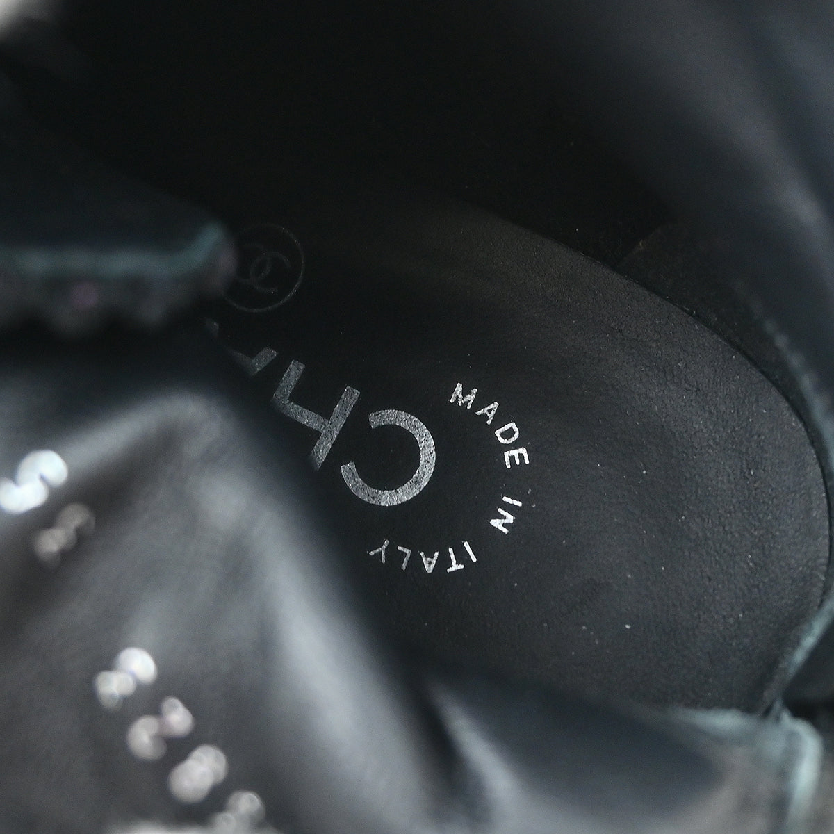 Chanel * Black Corduroy Lace Up Boots #35