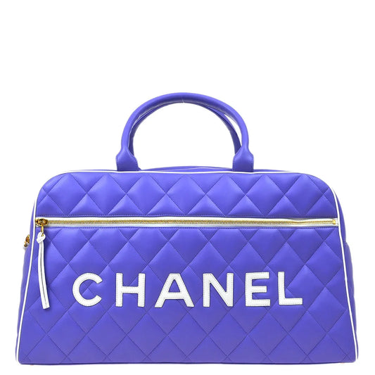 Chanel * 1994-1996 Purple Calfskin Duffle Bowling Bag