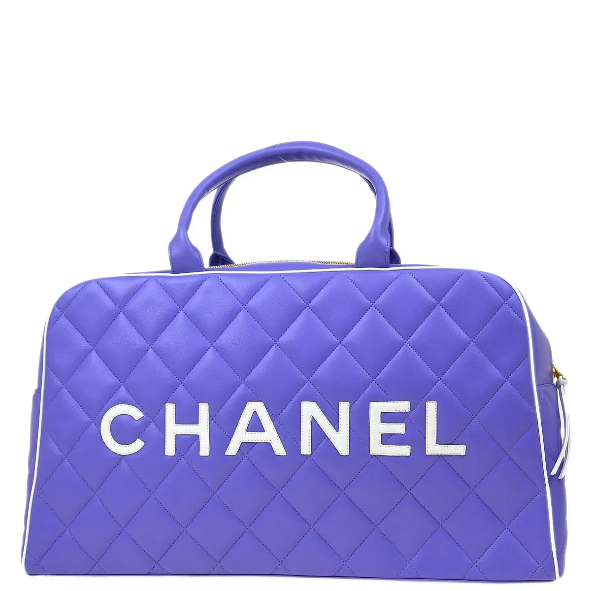 Chanel * 1994-1996 Purple Calfskin Duffle Bowling Bag