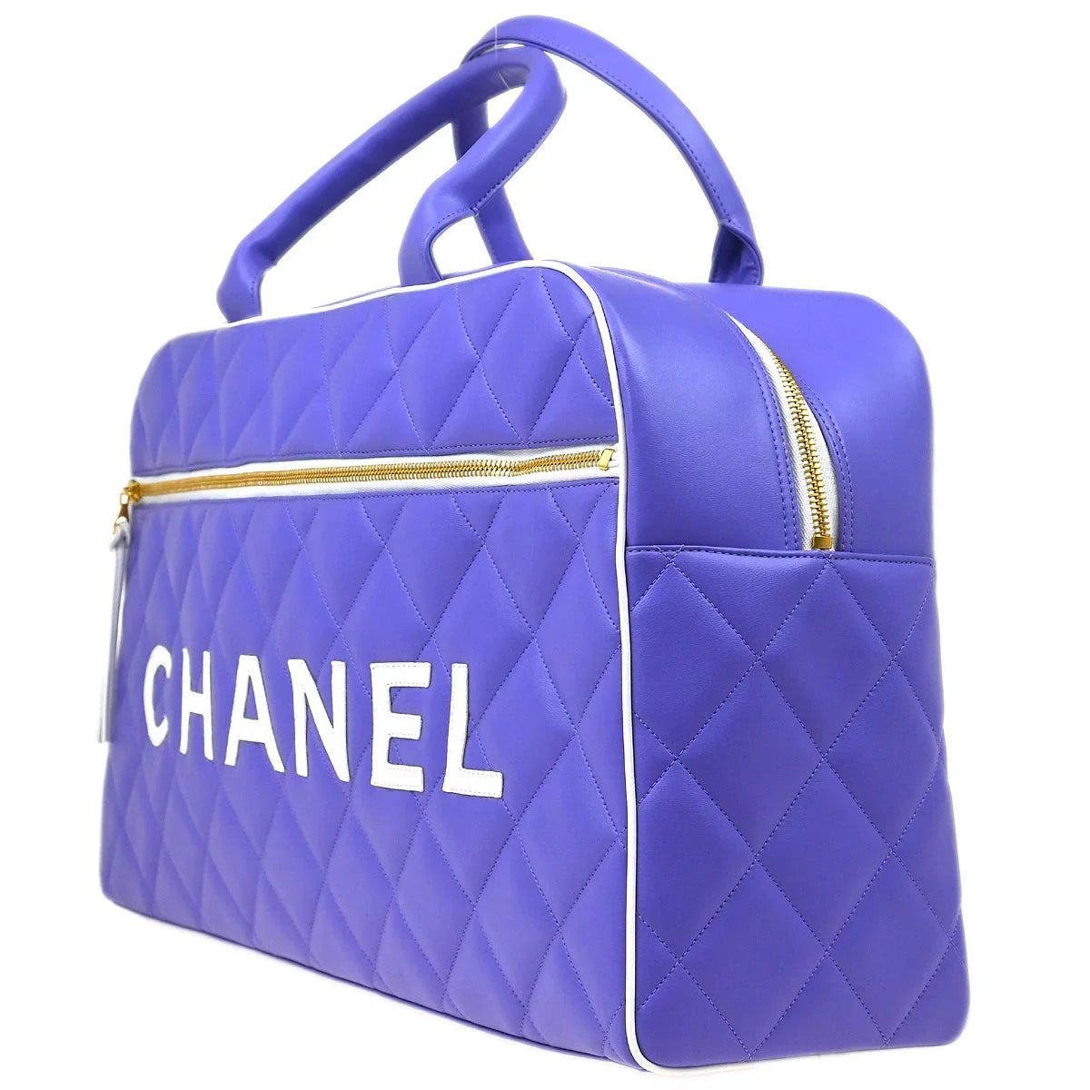 Chanel * 1994-1996 Purple Calfskin Duffle Bowling Bag