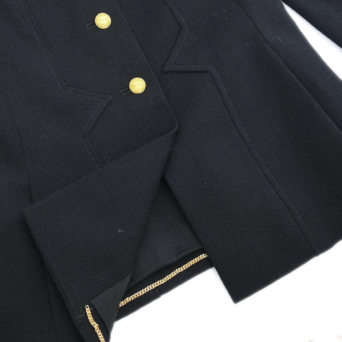 Chanel 1996 Setup Suit Jacket Skirt Black #40
