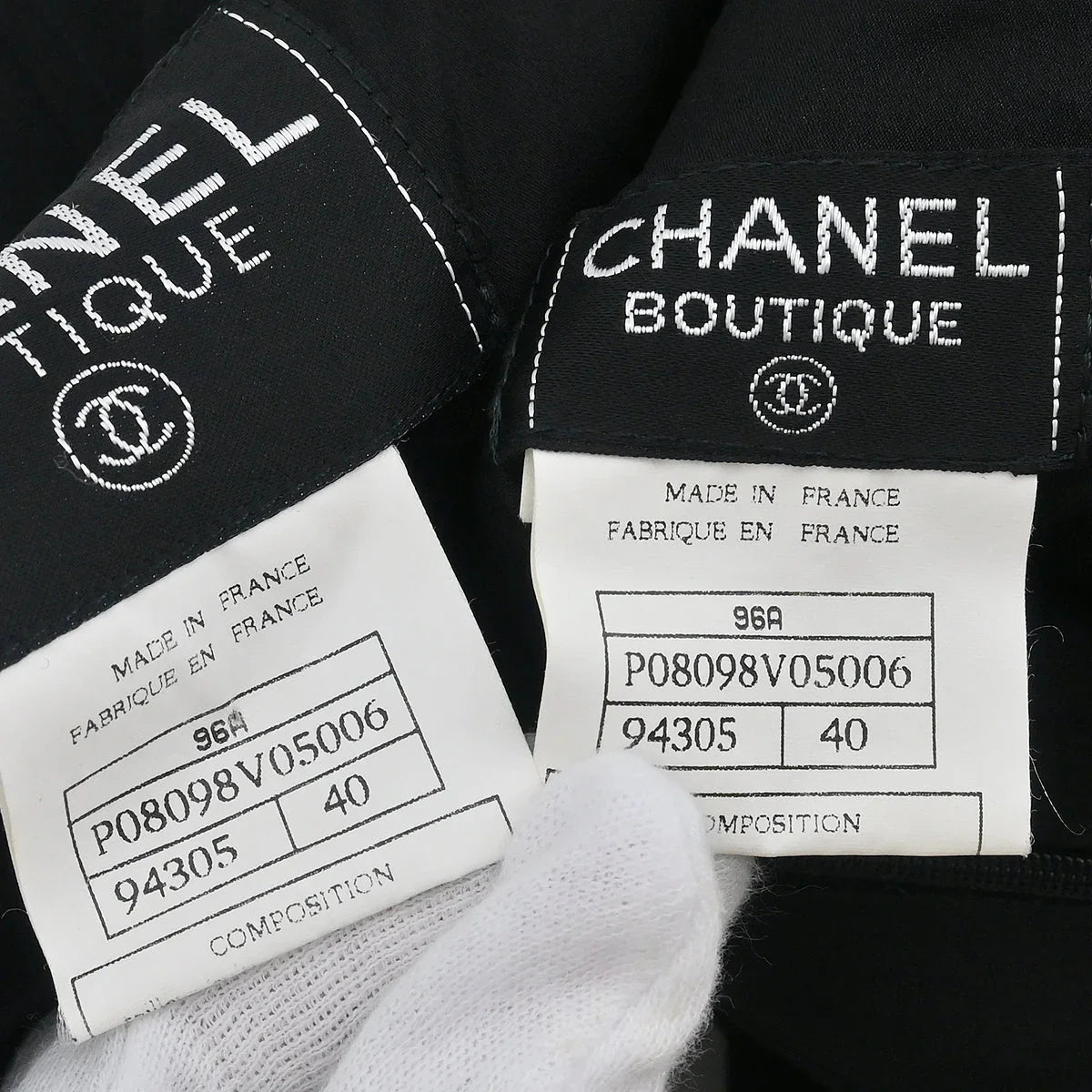 Chanel 1996 Setup Suit Jacket Skirt Black #40